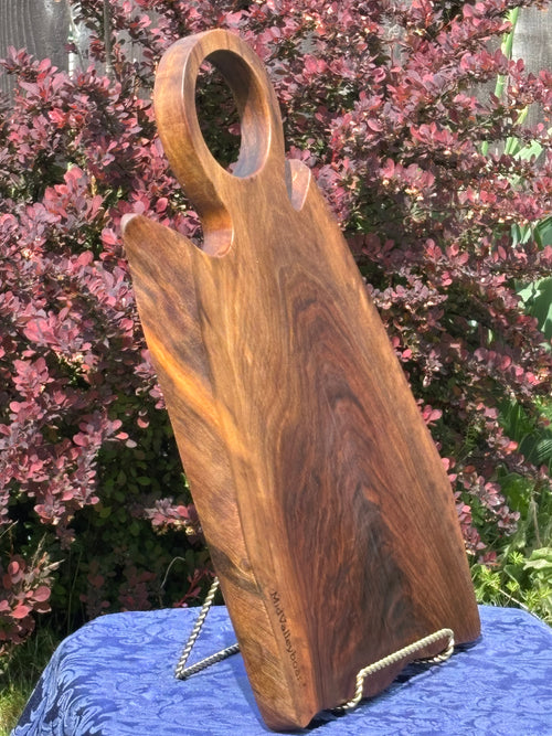 Charcuterie Board, Black Walnut live edge with handle