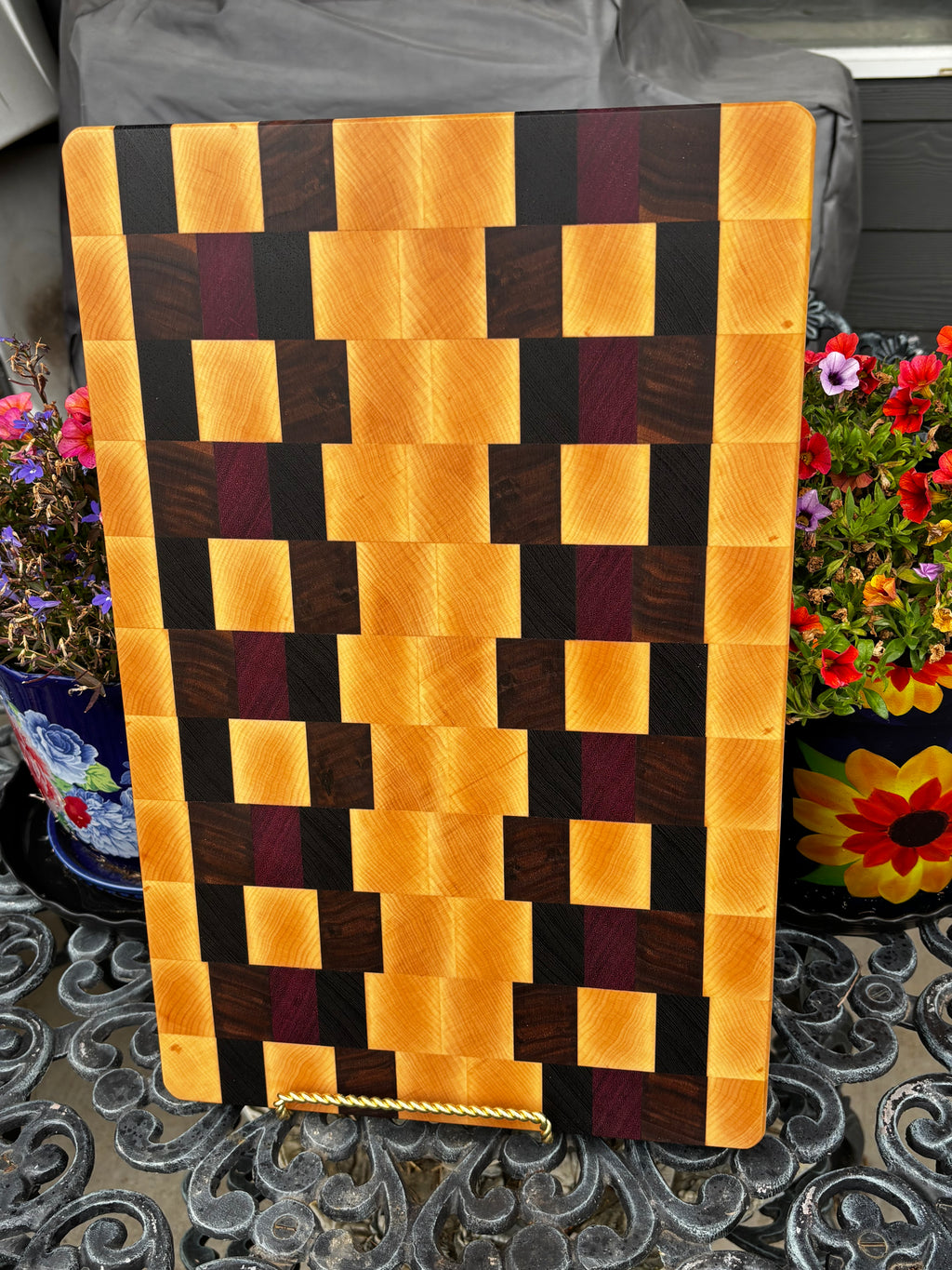 Cutting Board  End grain, Maple, Walnut, Wenge, Purple heart