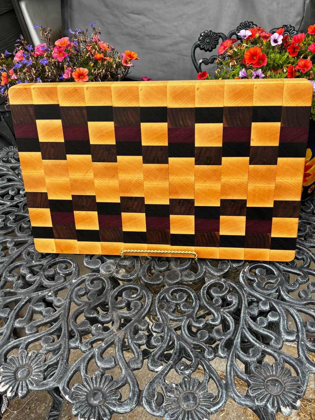 Cutting Board  End grain, Maple, Walnut, Wenge, Purple heart