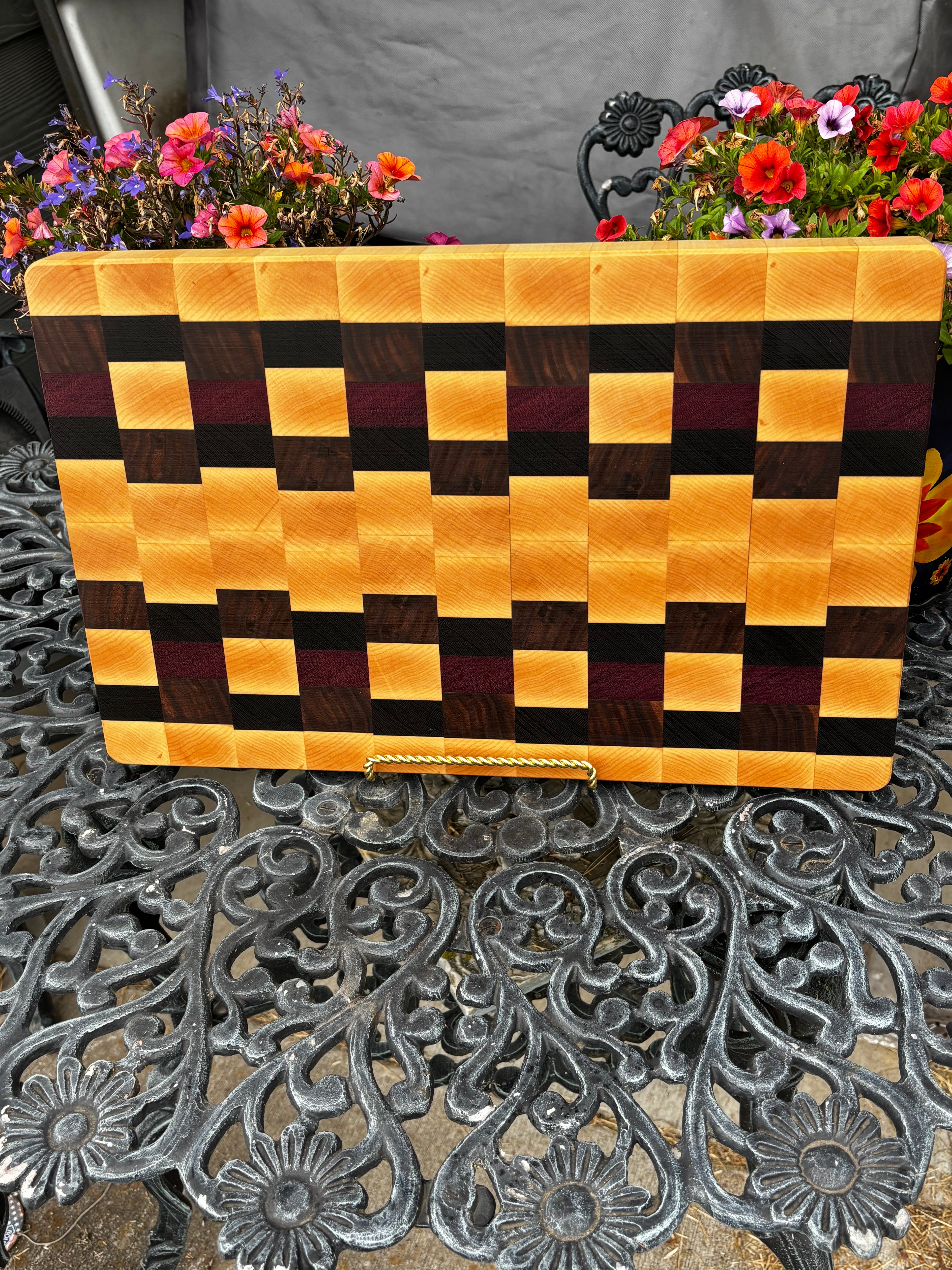 Cutting Board  End grain, Maple, Walnut, Wenge, Purple heart